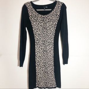 Animal Print Long Sleeve Dress